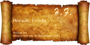 Horvát Frida névjegykártya
